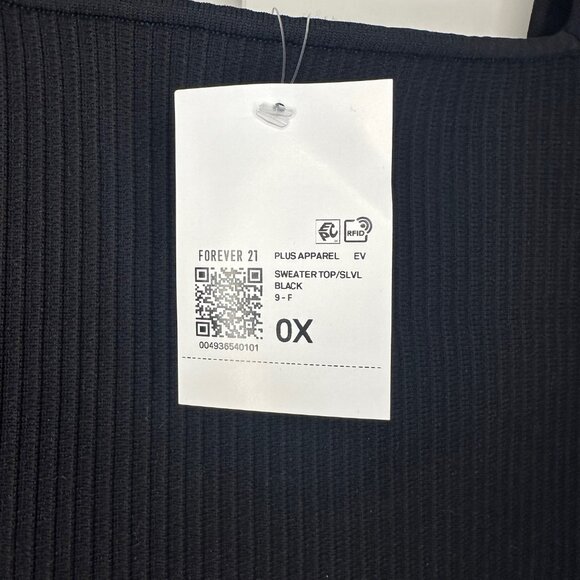 Black Square-Neck Sweater Knit Tank Top 0X - NEW - Picture 6 of 11